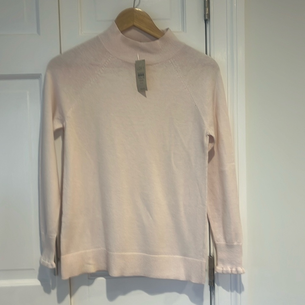 Loft light pink sweater petite xxs, nwt